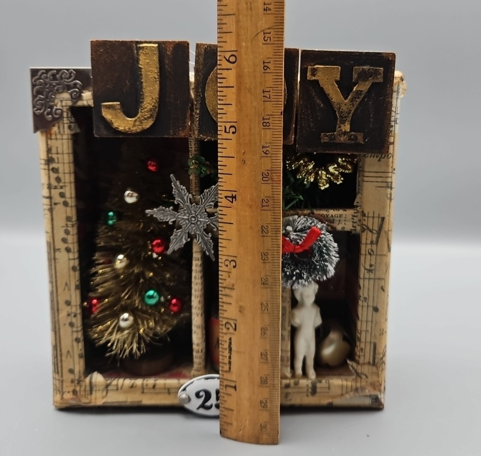 Pair Handmade Decorative Xmas Shadow Boxes, 22B