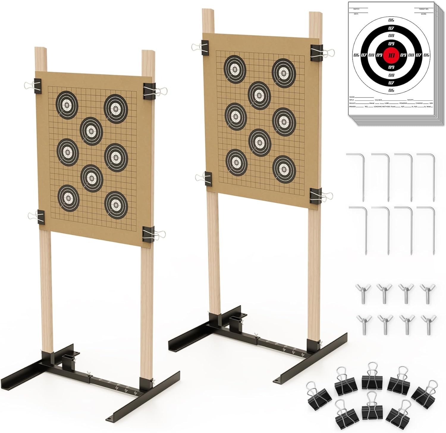 KNINE OUTDOORS Shooting Target Stand for Outdoors, Durable Paper Black