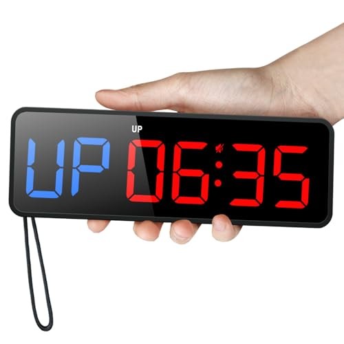 Portable Gym Timer Clock: Fitness Digital Clock with Strong Magnet - Black