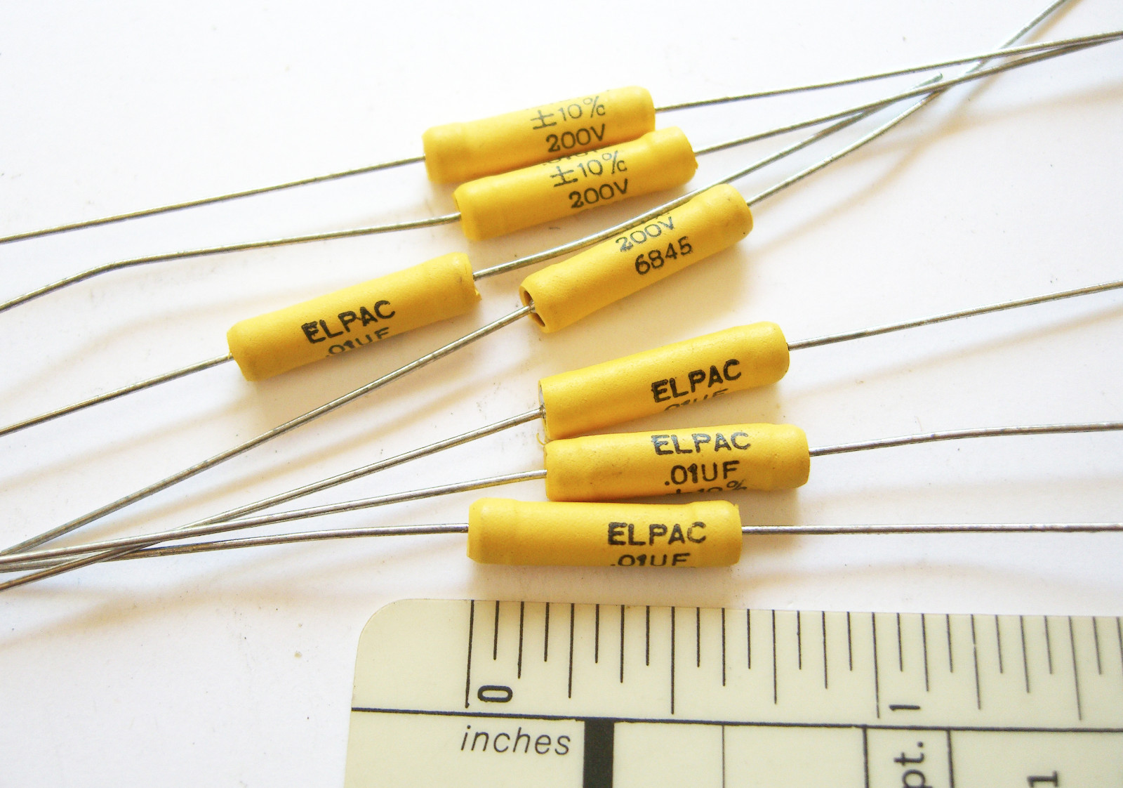 25 NOS Elpac Capacitors .01 mfd @ 200 v For Guitars