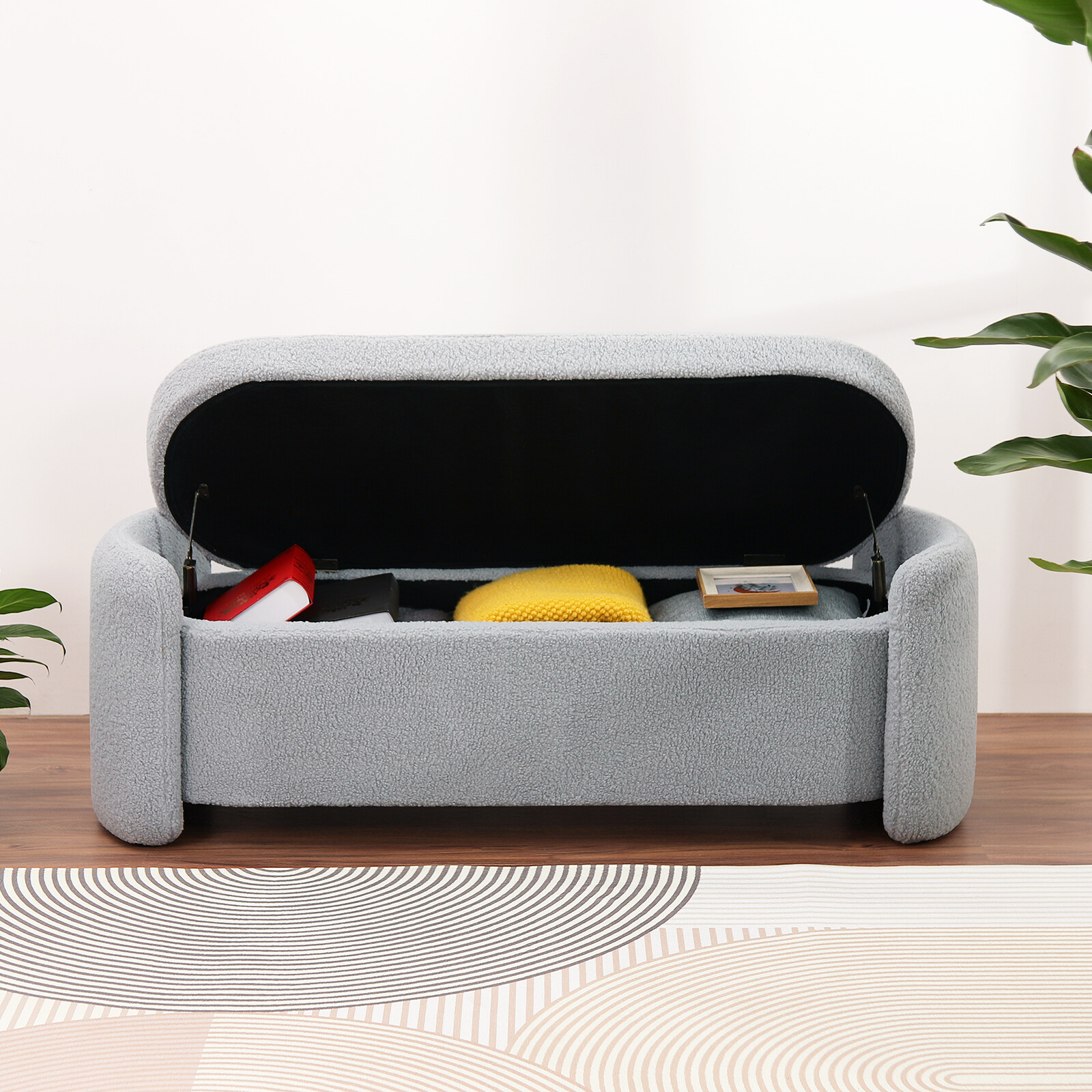 Storage Bench Ottoman Upholstered Bedroom Entryway End of Bed Footrest Stool US