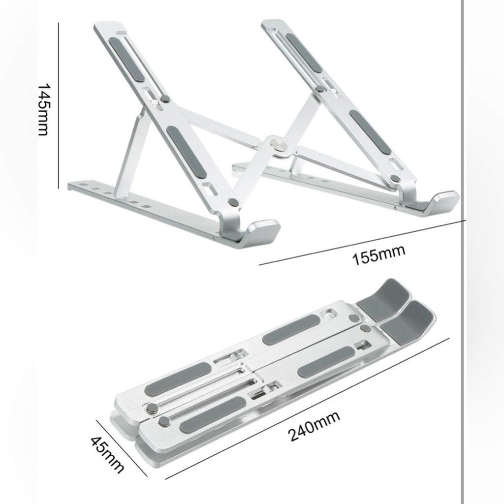 Foldable Lap Stand Computer Holder Bracket 6-Level Adjustable Height Laptop