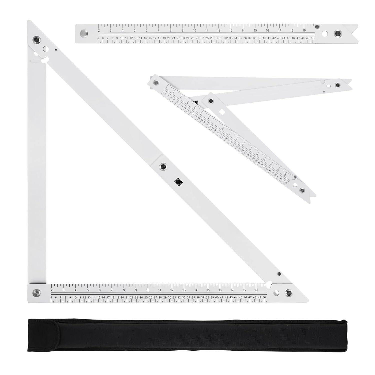 Folding Triangle Ruler 23.4inchs, Aluminum Framing Square Carpentry Squares Cons