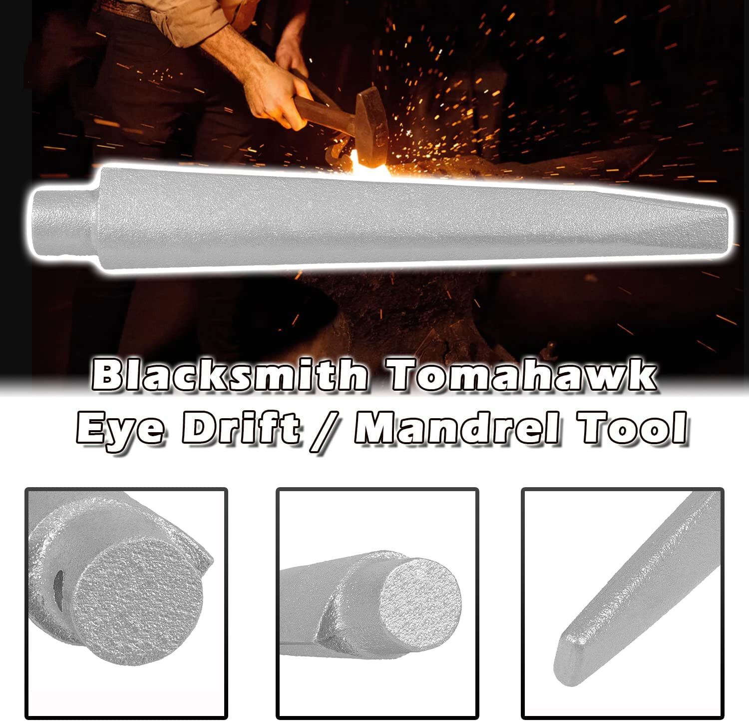 Blacksmith Drift Tool Blacksmithing Tomahawk Eye Drift / Mandrel Blacksmith Tool