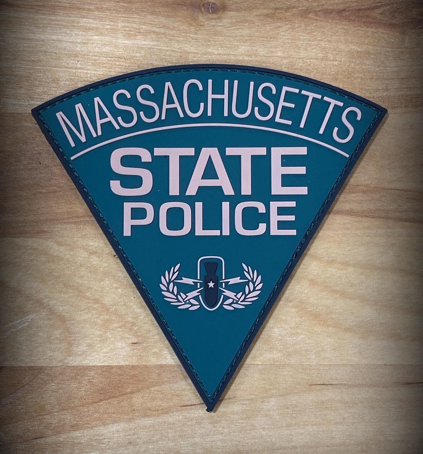 Massachusetts State Police Bomb Team Hook and Loop PVC patch Traditional