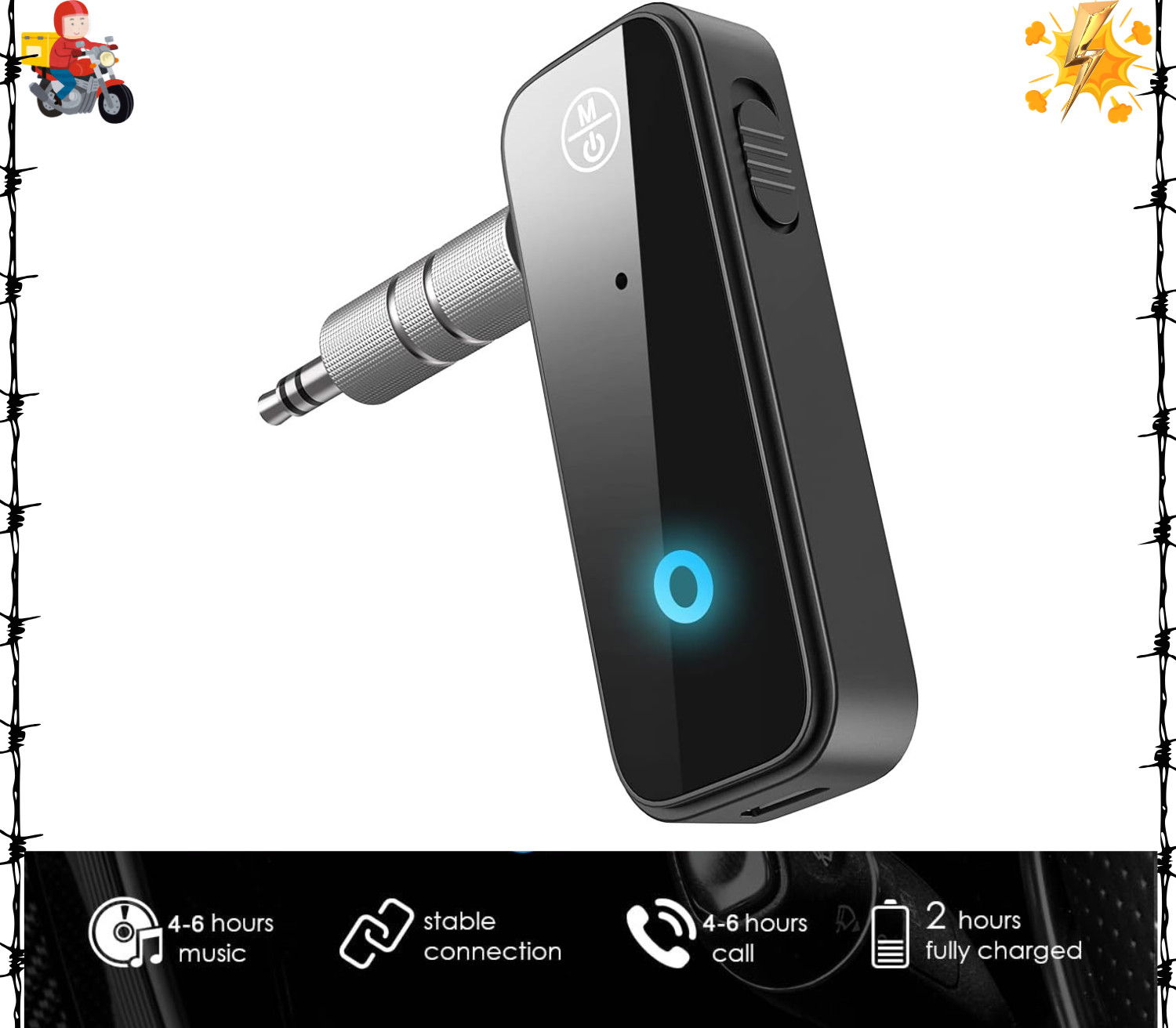 Auxiliar Bluetooth Para Carro Musica Inalambrica Iphone Android 3.5 Calidad