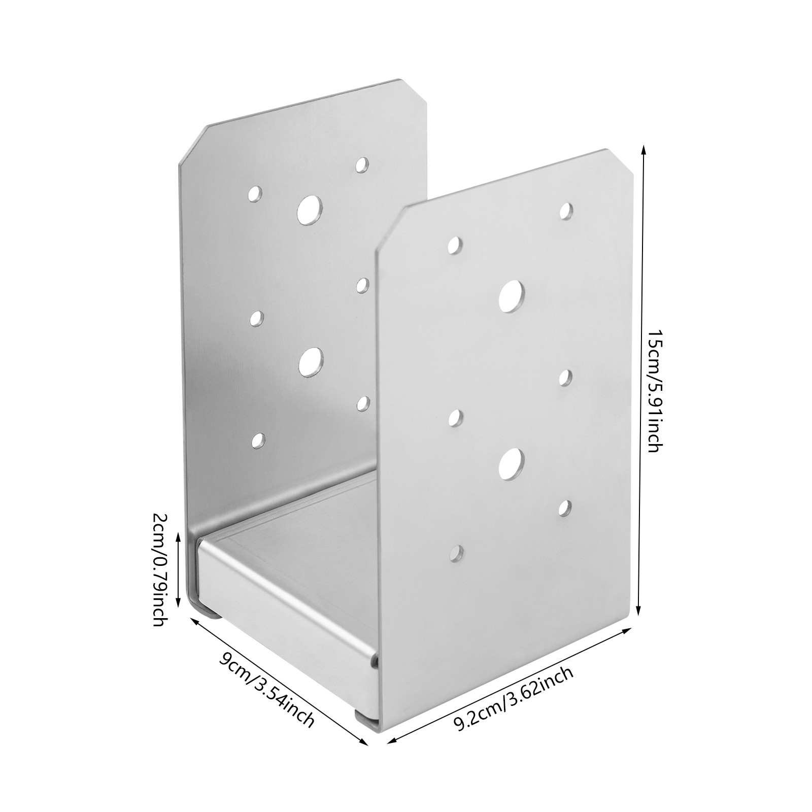 12 Pack Adjustable 201 Stainless Steel U-Shaped Post Base Brackets