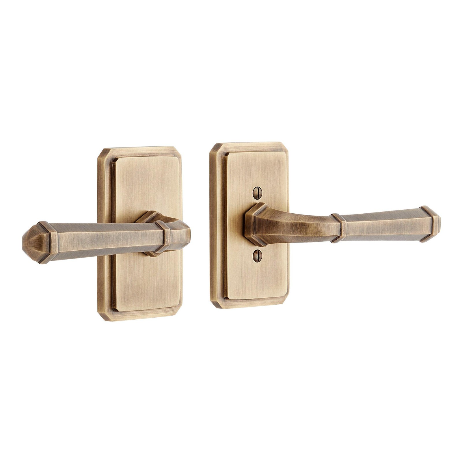 Signature Hardware  552056AB MNG 503 Solid Brass Passage Interior Door Set w/