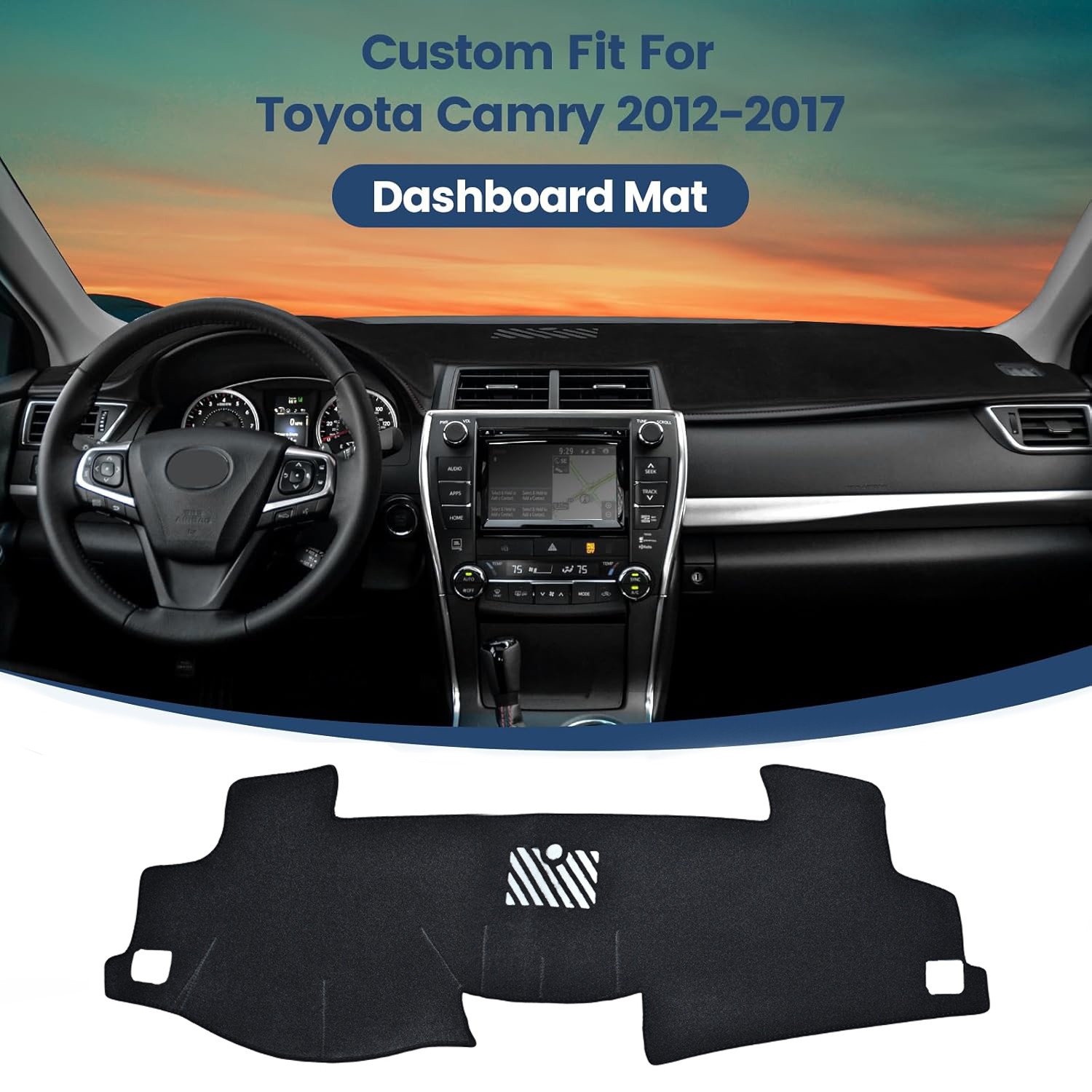 Black Inner Dashboard Dash Mat DashMat Sun Cover Pad For Toyota Camry 2012-2017
