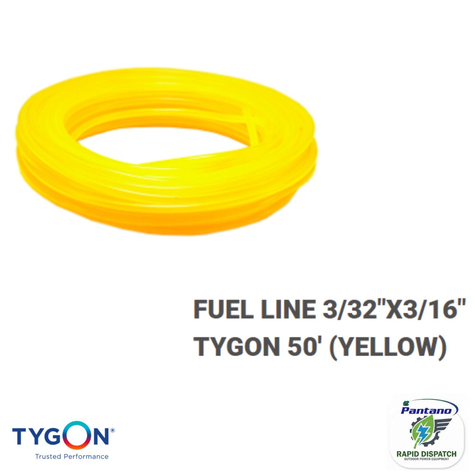 Tygon Fuel Line 3/32" x 3/16" 50ft Roll Yellow F-4040-A Small Engine Gas Tubing