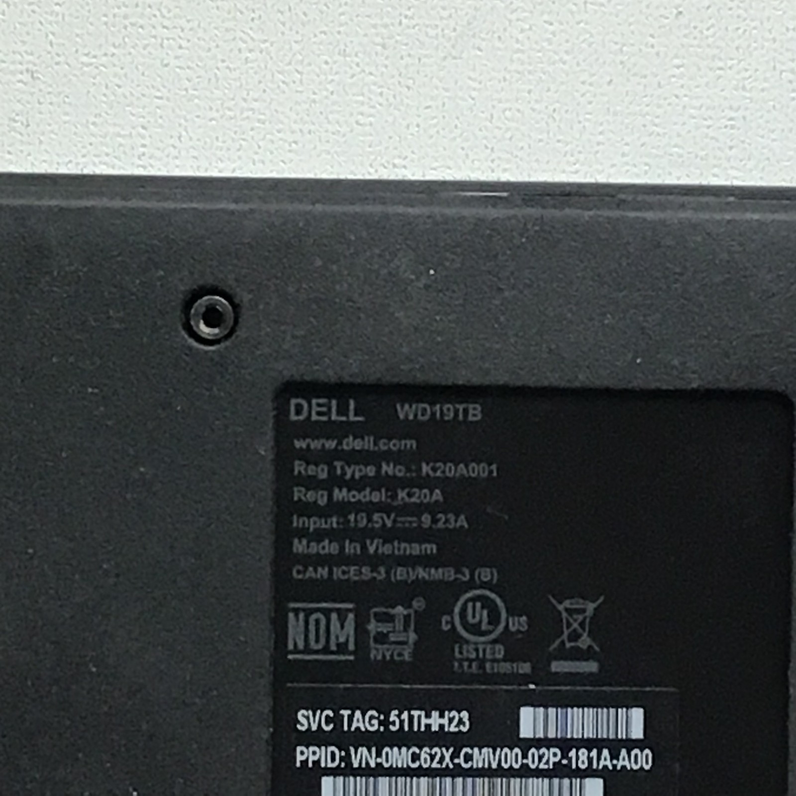 Dell WD19TB Docking Station - Dock only