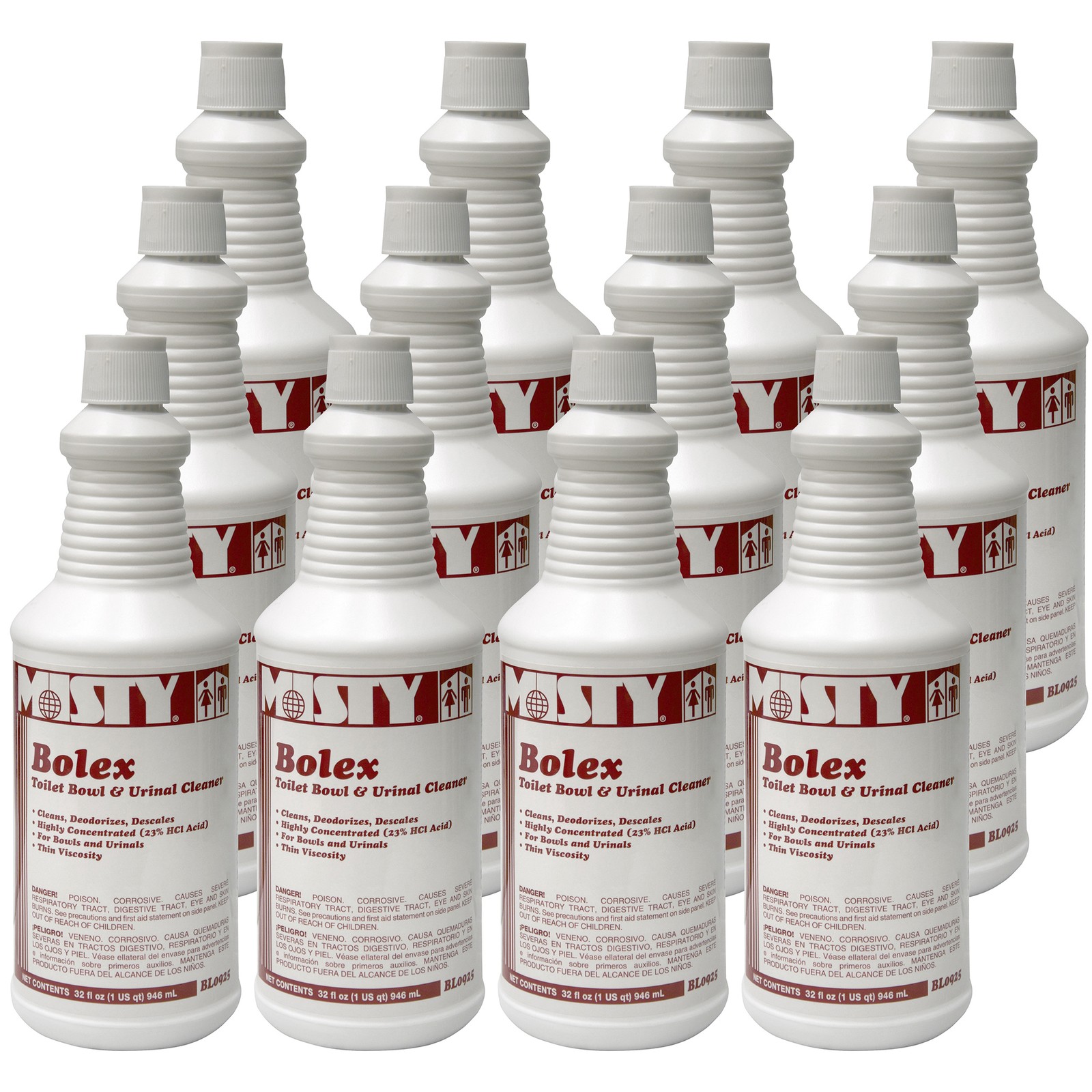 MISTY Bolex Toilet Bowl Cleaner and Urinal Cleaner- 32 oz (Case of 12) - 1038799