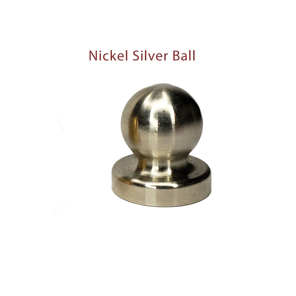 #NS124 Nickel Silver Ball Pommel 1" Dia. Tapped 5 x 0.8mm for Knifemaking  USA