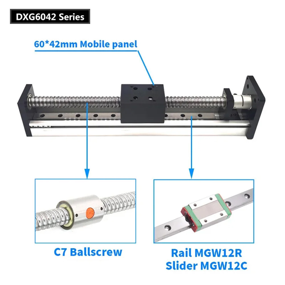 Linear Slide Rail Stage Actuator 1605 CNC Ball Screw NEMA23 Motor 1.2Nm 57x56mm
