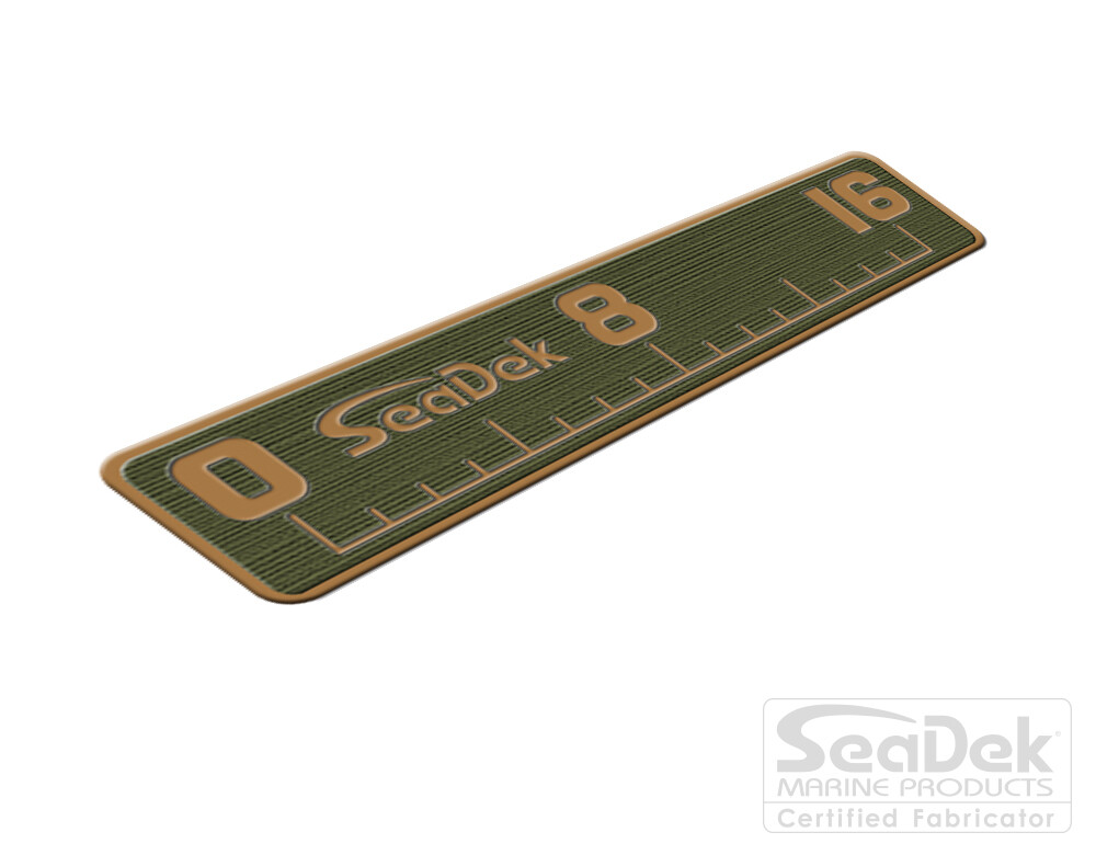 SeaDek 16" Fish Ruler - Marine EVA Mat - 3M Stick On Adhesive - OliveGreen / Tan