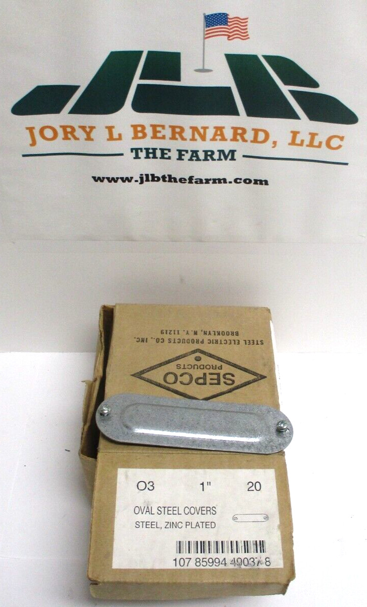 SEPCO , 03 , 1" OVAL STEEL ZINC PLATED COVERS , LOT OF 20 , SURPLUS