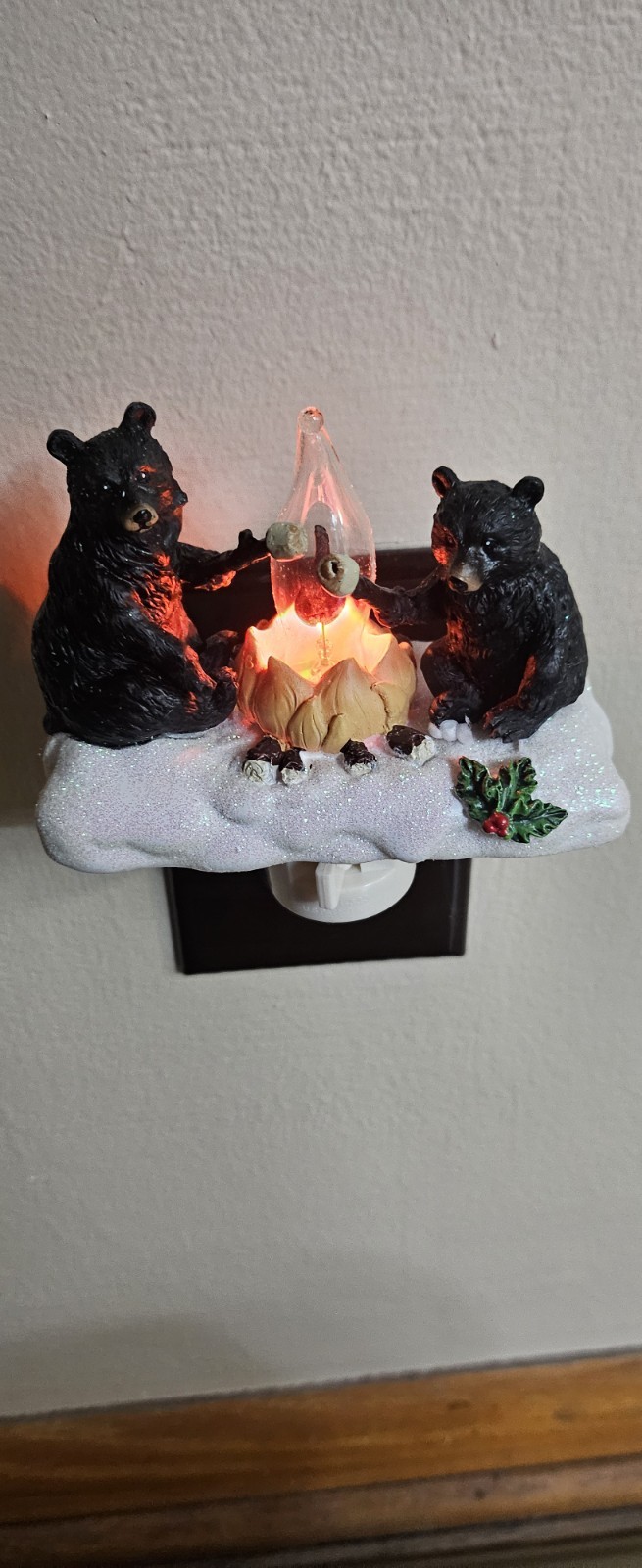 Roman Lights Campfire Black Bears Night Light