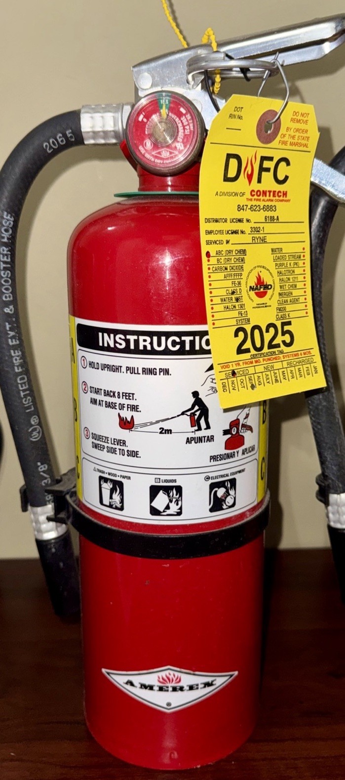 Amerex  ABC 5LBS Fire Extinguisher  for Commercial & Residential Serviced 2025
