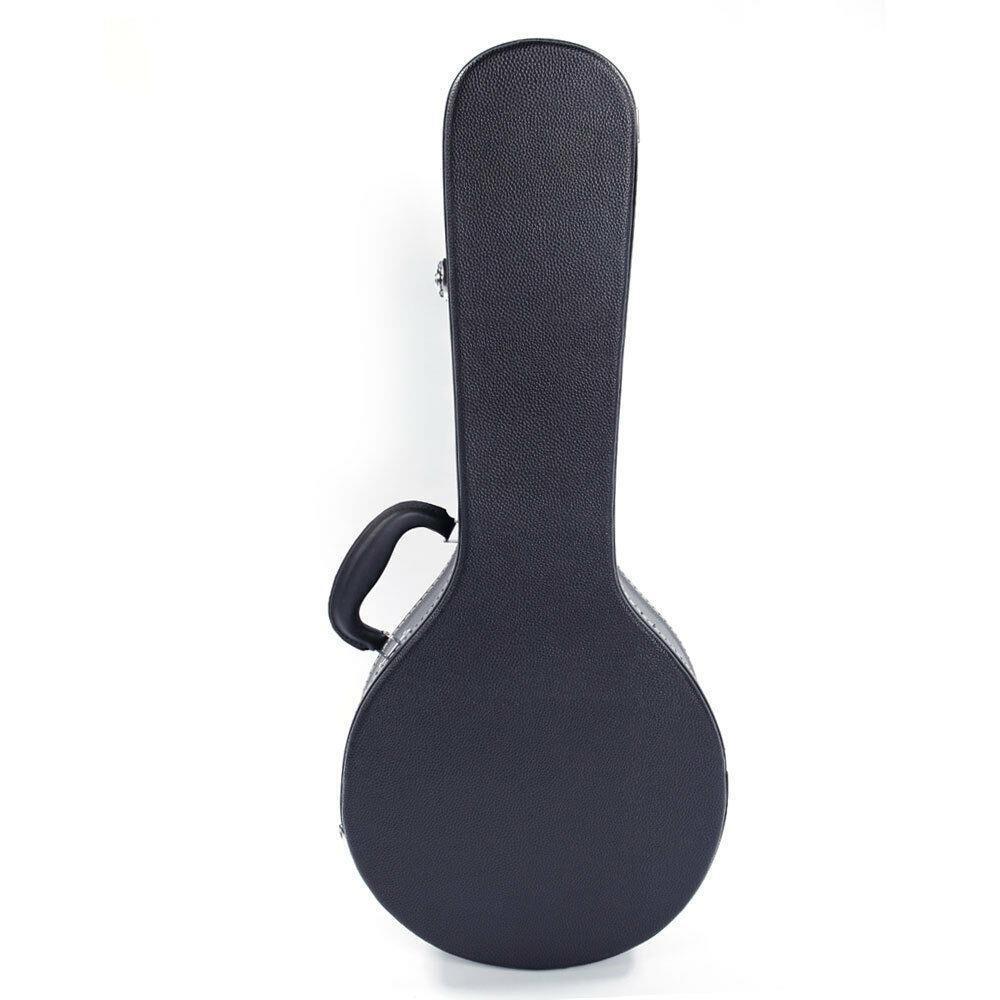 Hardshell A-Style Microgroove Pattern Leather Wood Mandolin Hard Case