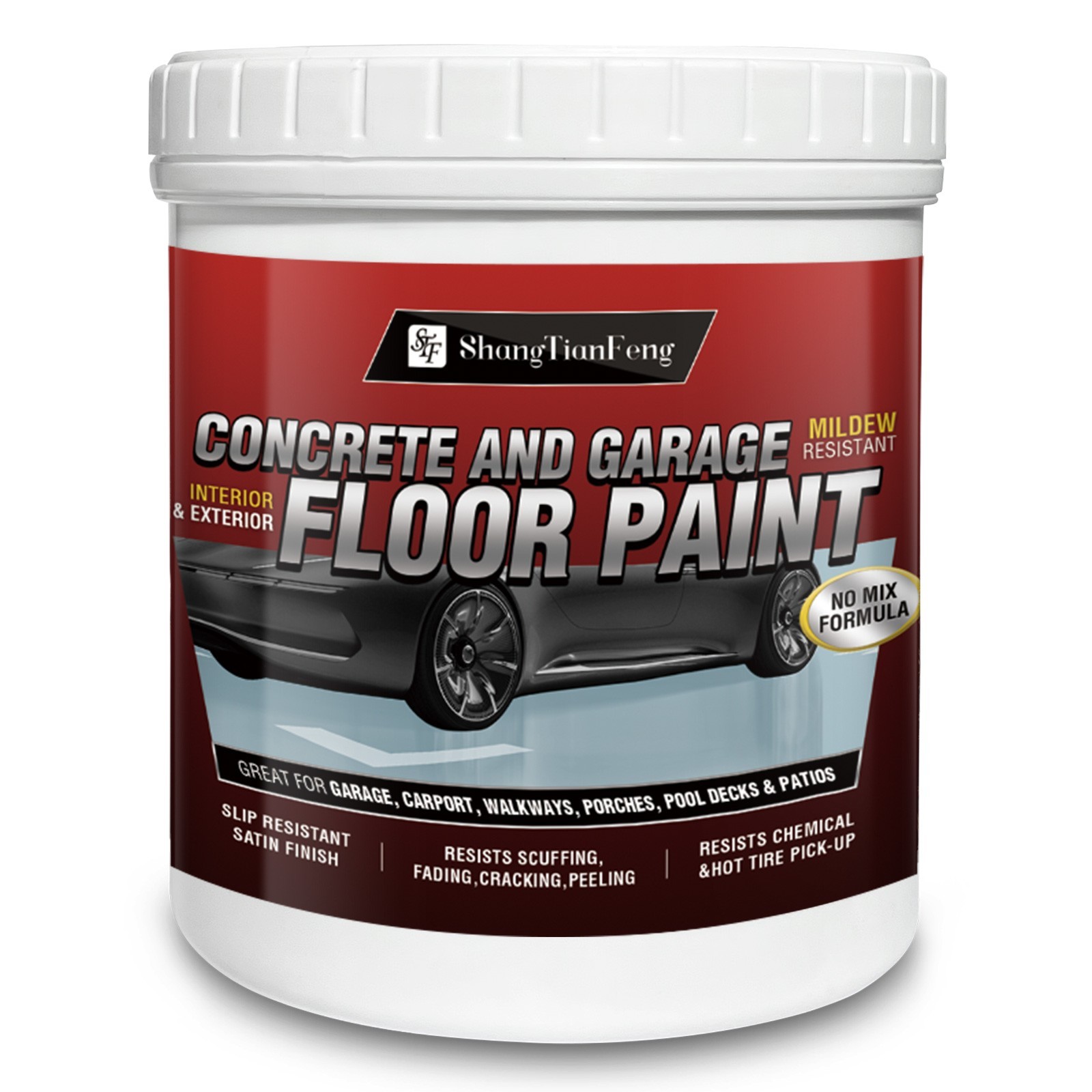 Professional Epoxy Floor Paint Kit -Acrylic Concrete Coating for Garage，1 Gallon