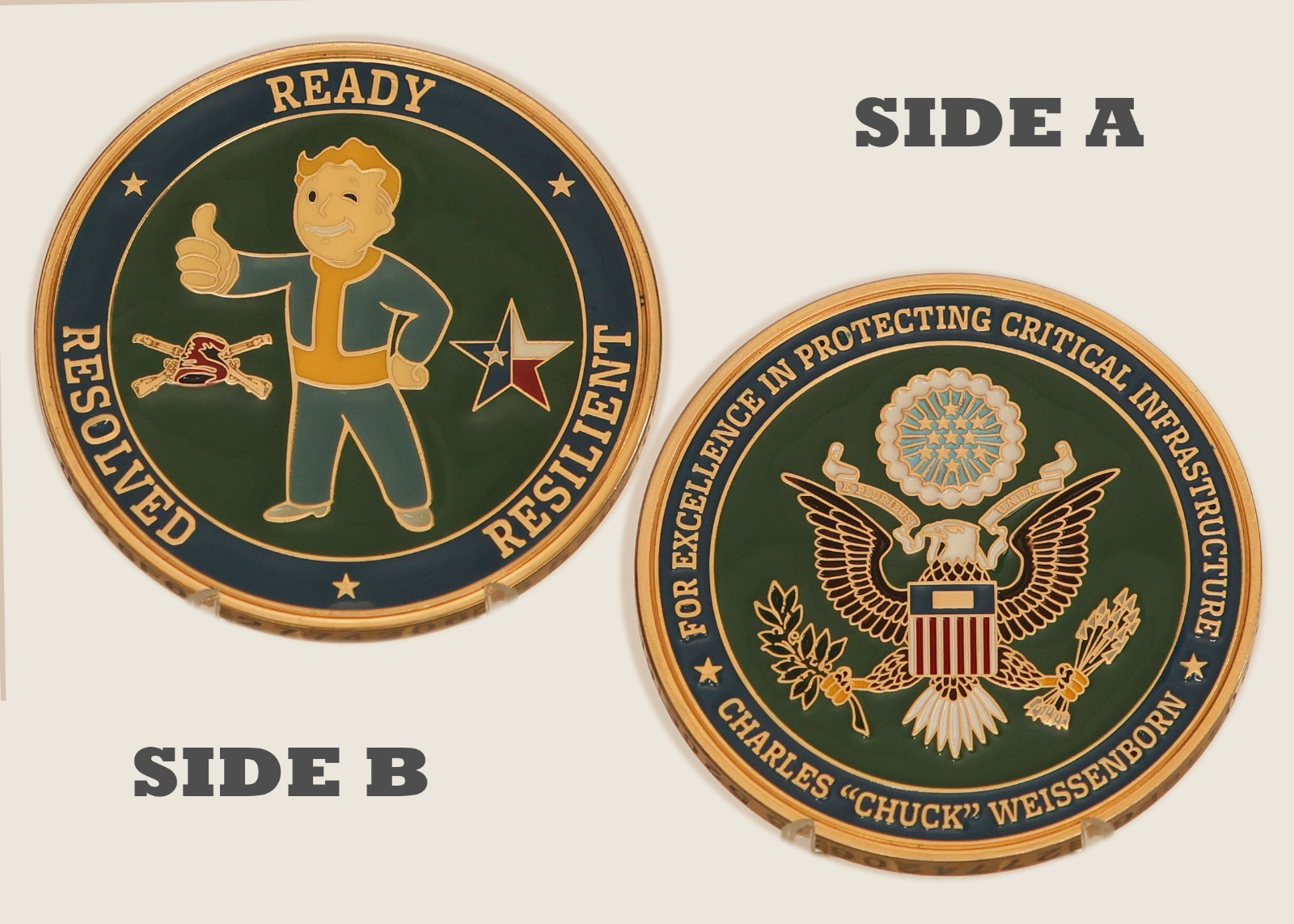 Fallout Vault Boy Critical Infrastructure Challenge Coin  1#16