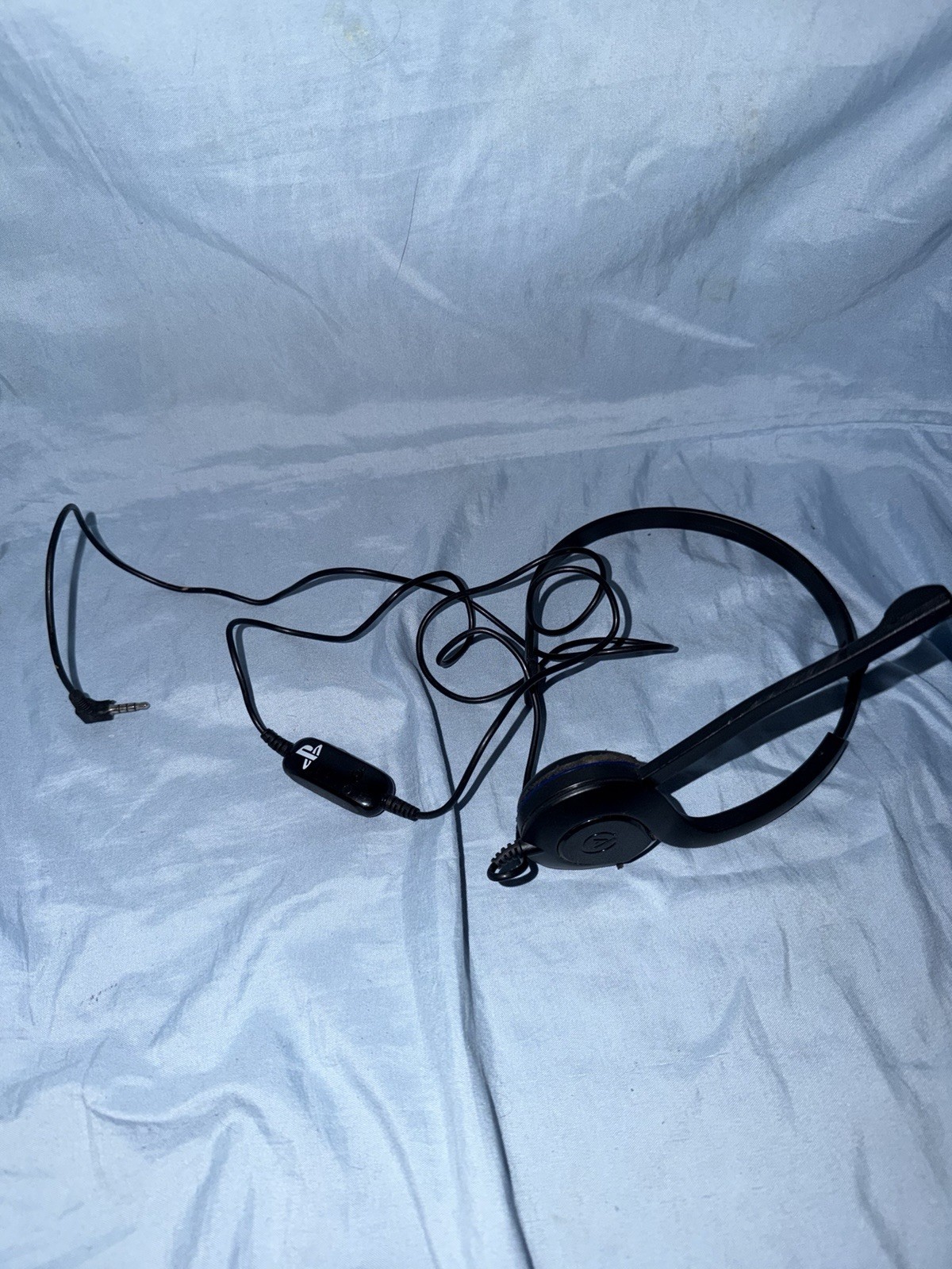 Black Single-Ear On-Ear Wired Headset 3.5mm Boom Mic Volume Control