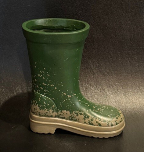 Green Rain Boot Planter Vase