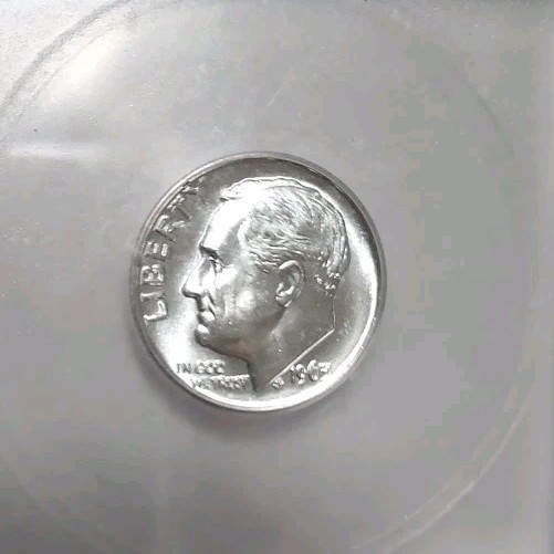 1963 P Roosevelt Dime ICG MS65 FB Full Band 90% Silver