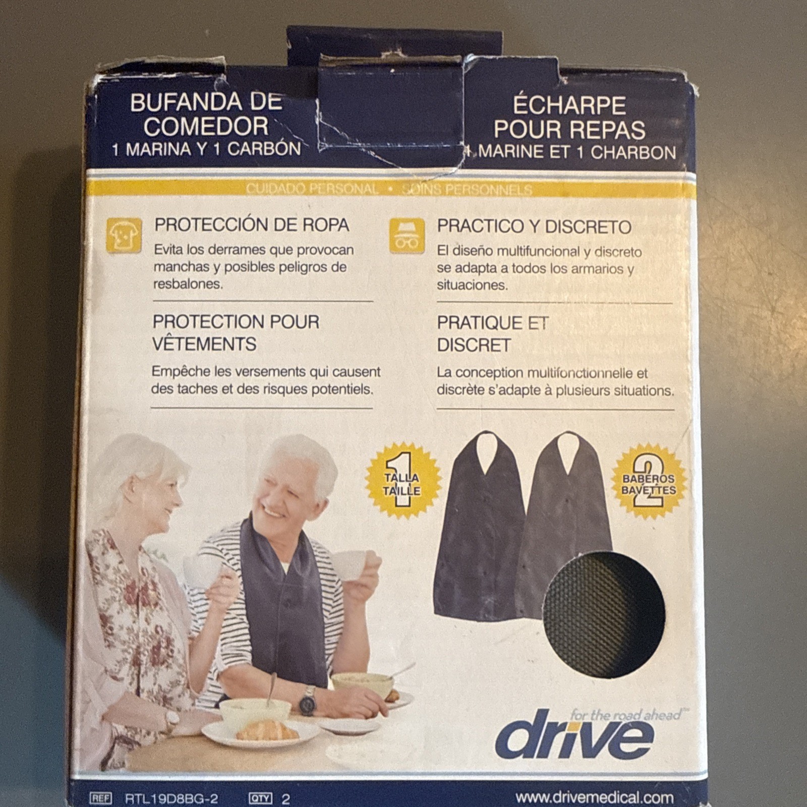 Adult bib with crumb catcher (2 pack)
