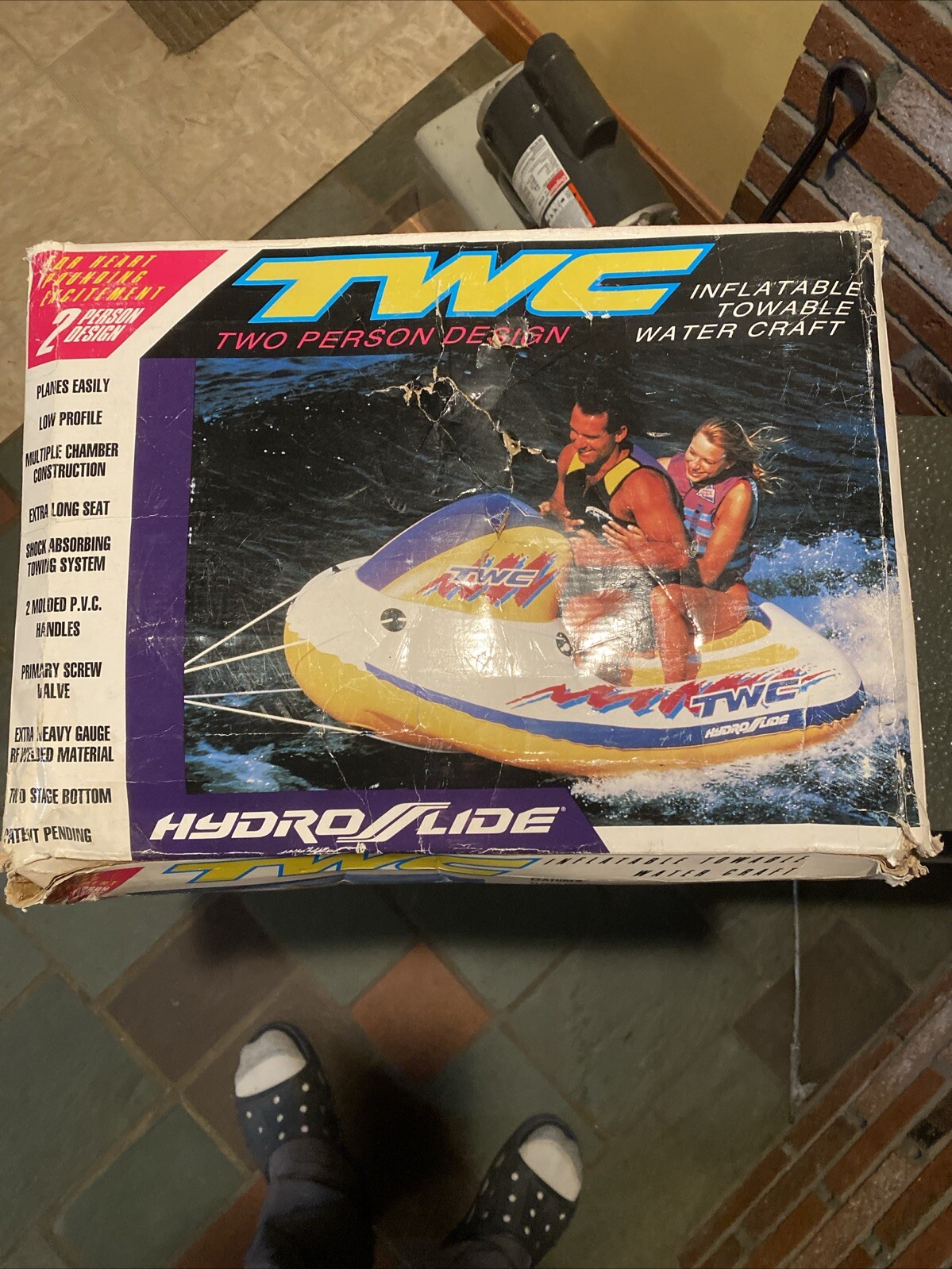 Vintage Brand New TWC Hydro Slide Two Person Inflatable Towable Water Craft Tube