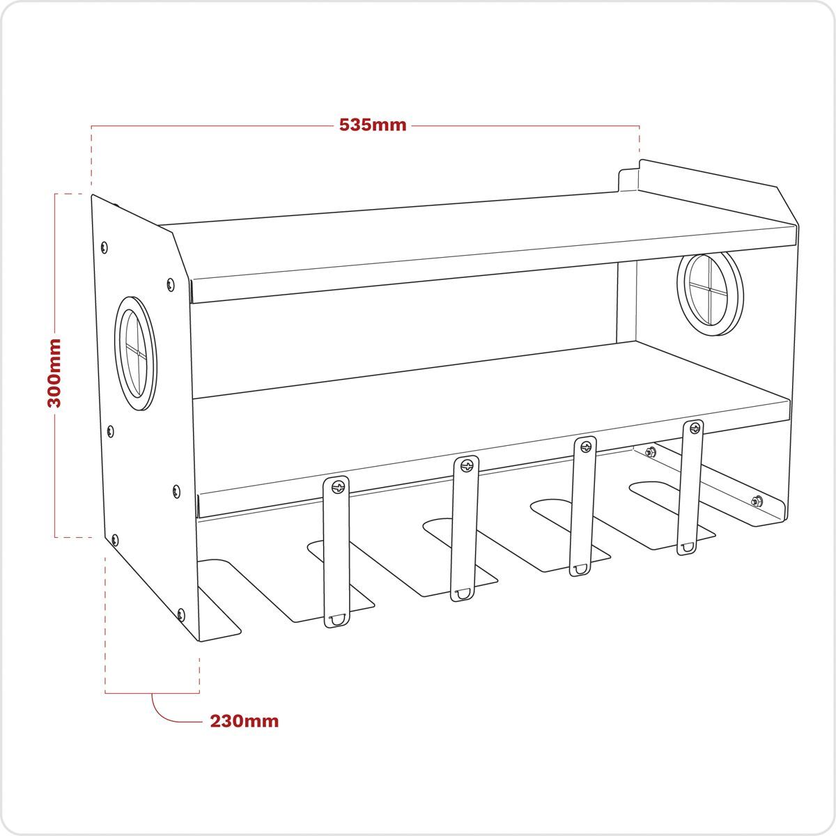 Sealey PTSR5 Power Tool Storage Rack Wall Mounted