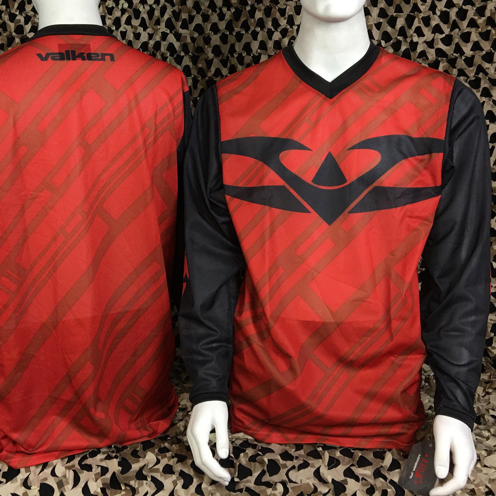 NEW Valken Fate 2 II Paintball Jersey - Black/Red - X-Small