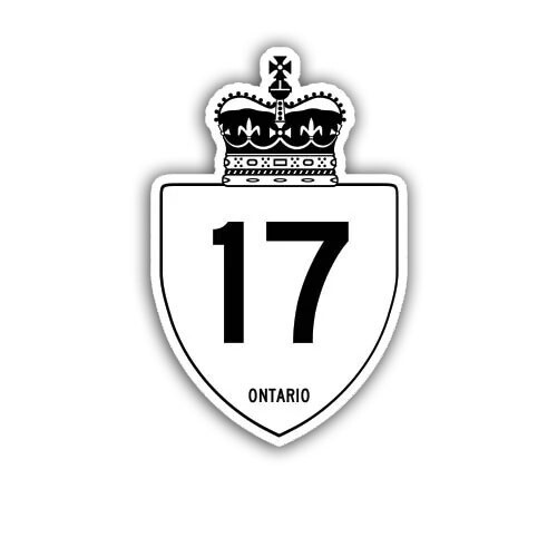 Sign Shaped Ontario Highway 17 Sticker Decal