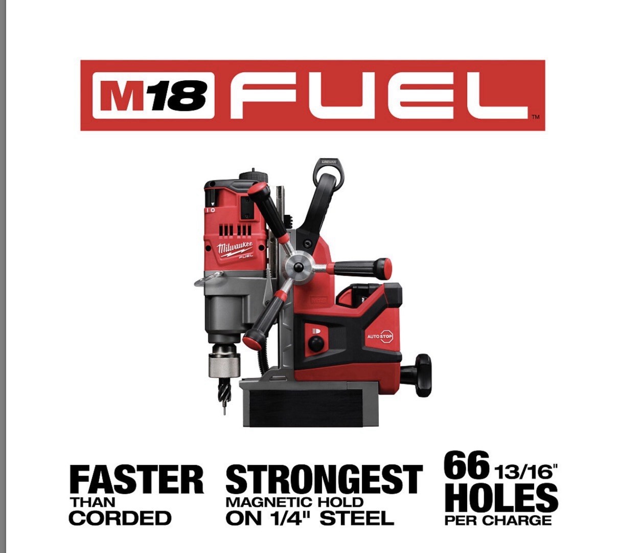 M18 FUEL 18V Lithium Brushless Cordless 1-1/2 in. Mag Drill  w/ 1   8 ah battery