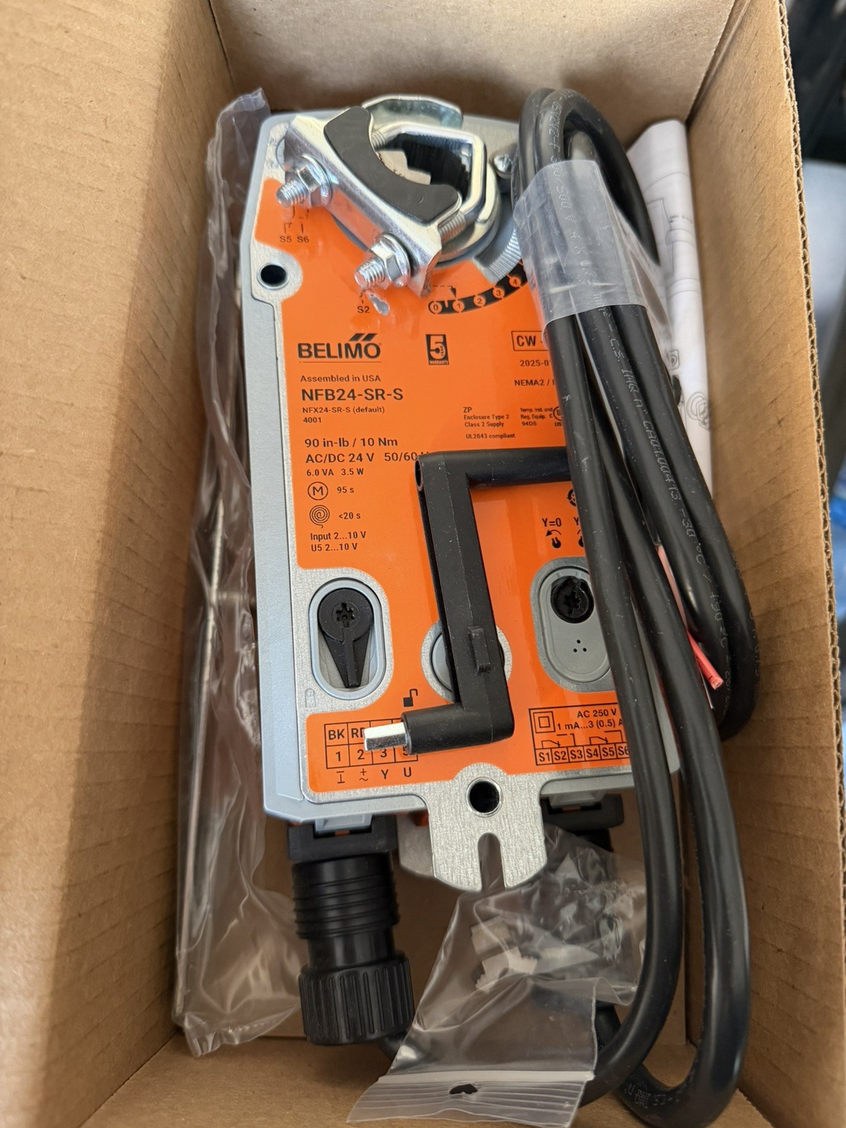 Belimo NFB24-SR-S, 24V AC/DC, 90 IN-LB Spring Return Actuator⭐️BRAND NEW⭐️