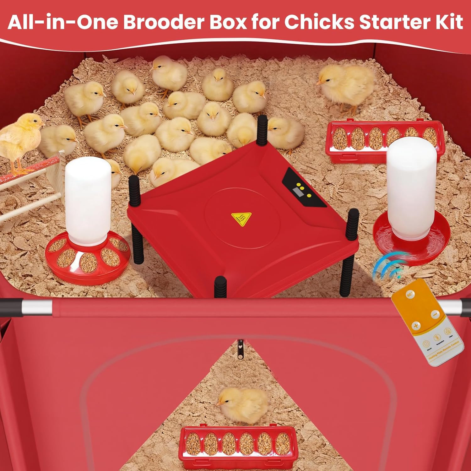Brooder Box for Chicks, All-In-One Chick Starter Kit, Stainless Steel Frame Baby