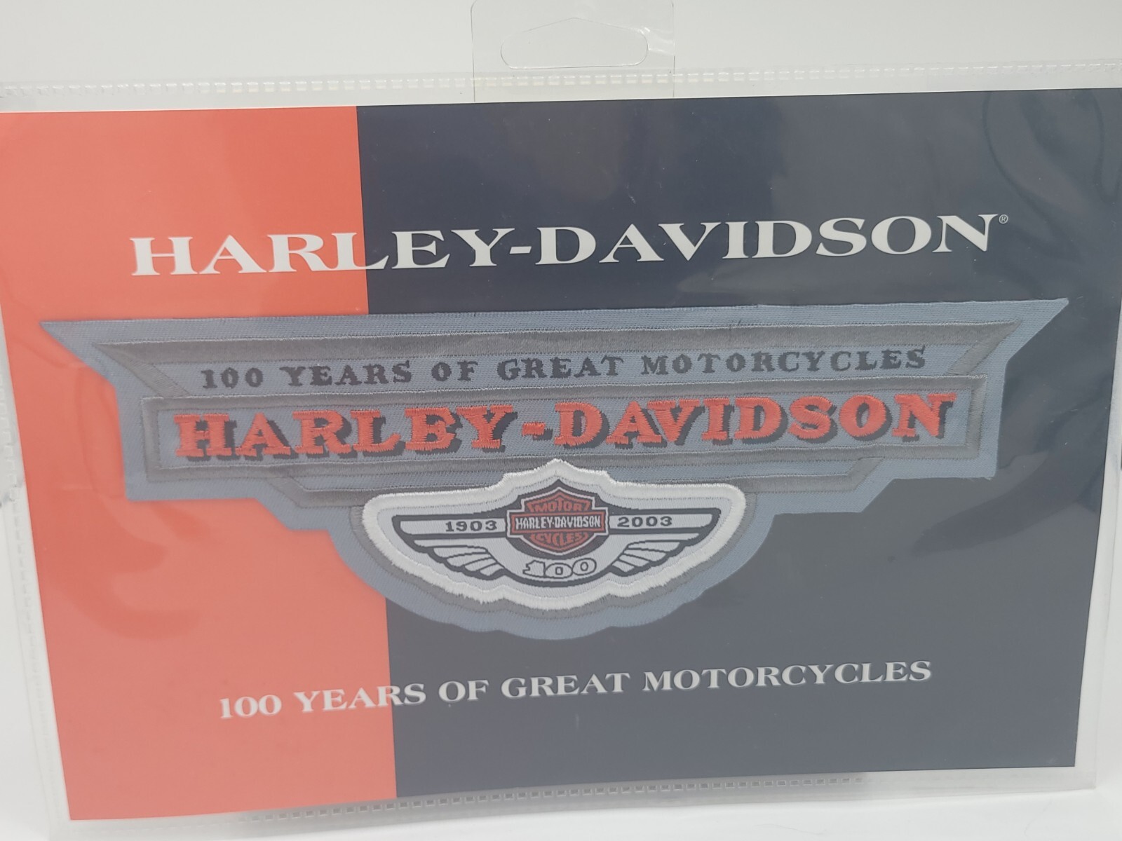 2002 100th HARLEY DAVIDSON ANNIVERSARY HALF TRIANGLE VEST JACKET PATCH 97980