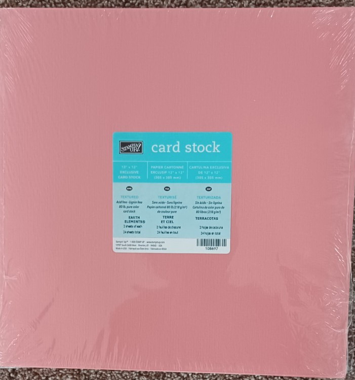 Stampin' Up 12x12 TEXTURED Cardstock -Earth Elements- New 23+ Please read below