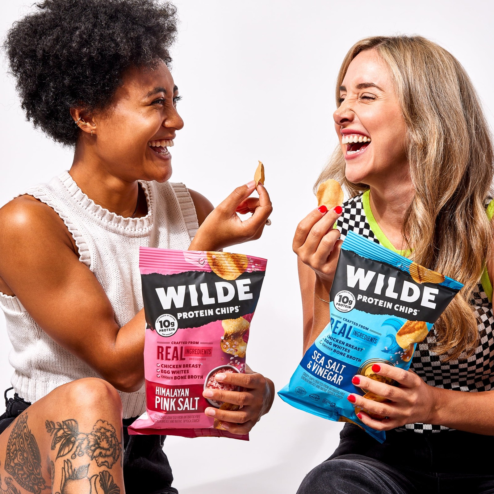 WILDE Protein Chips Himalayan Pink Salt, Thin Crispy High Protein, 4.0 Oz