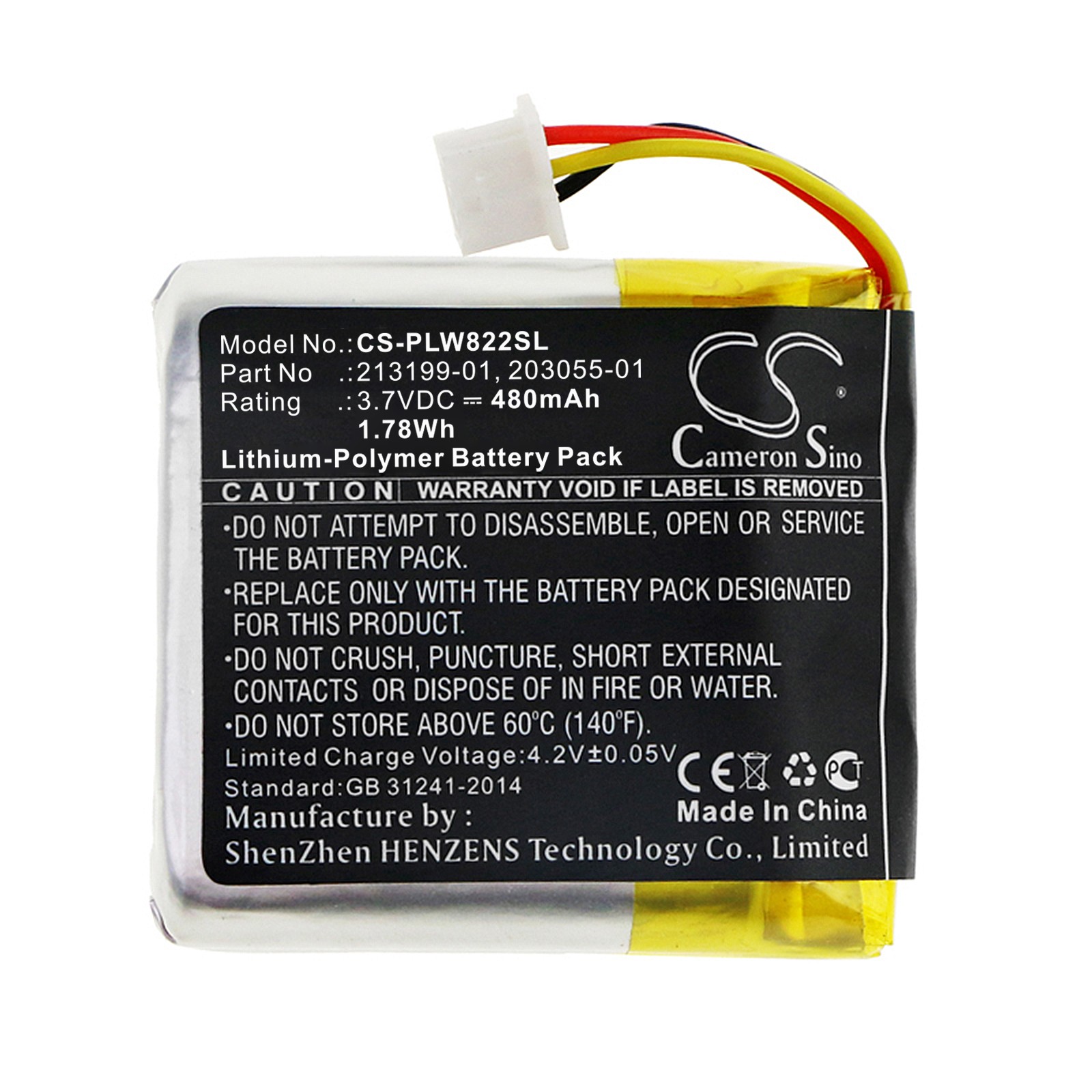 480mAh Battery for Plantronics B8200,Savi 8220,Savi W8220,203035-01,203055-01