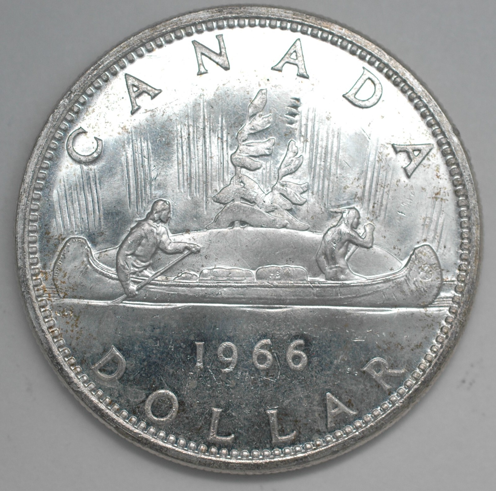 1966 Canada 80% Silver Dollar BU from original roll Uncirculated coin