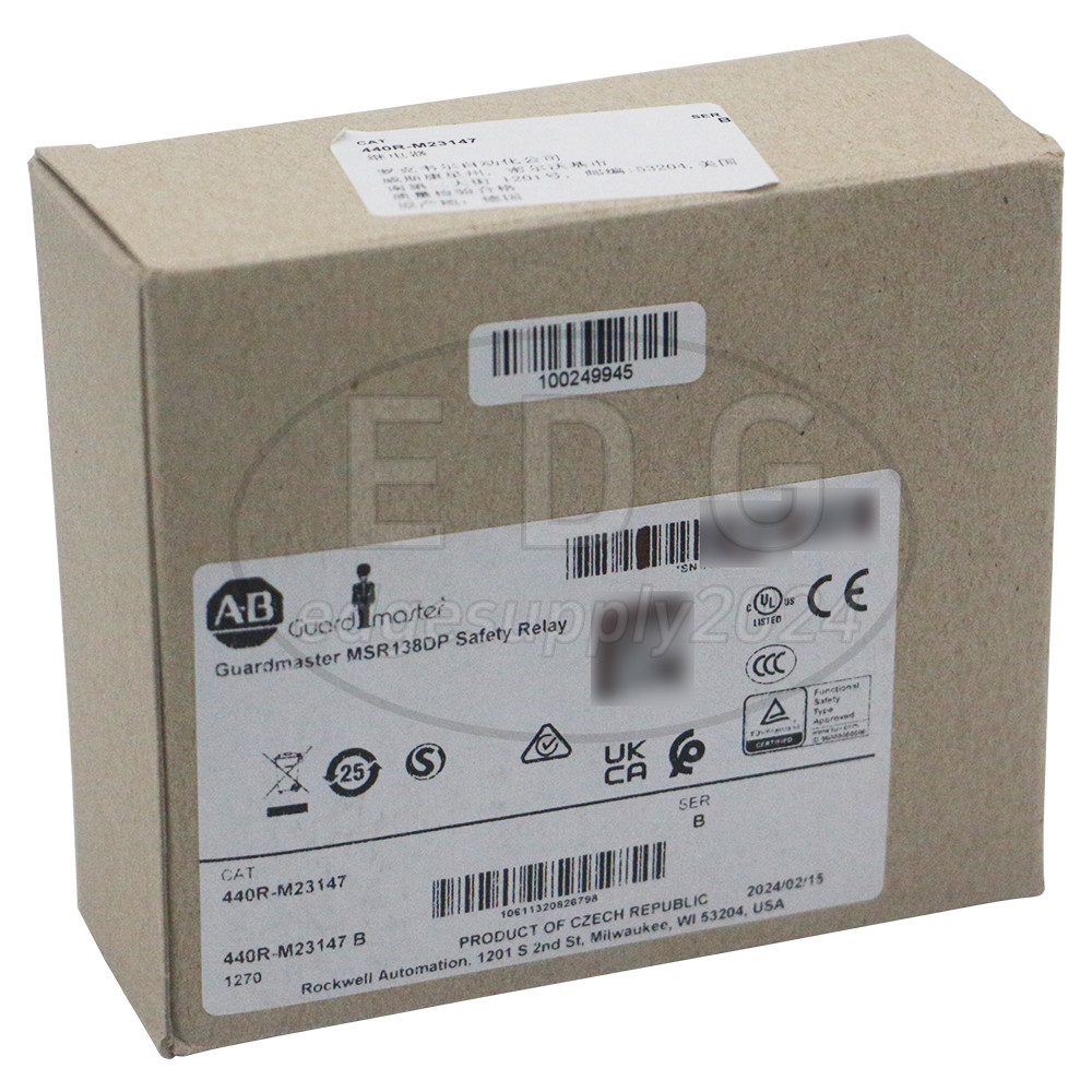 440R-M23147 Safety Relay,MSR138DP,24V AC/DC,Automatic/Manual Monitored,Removable
