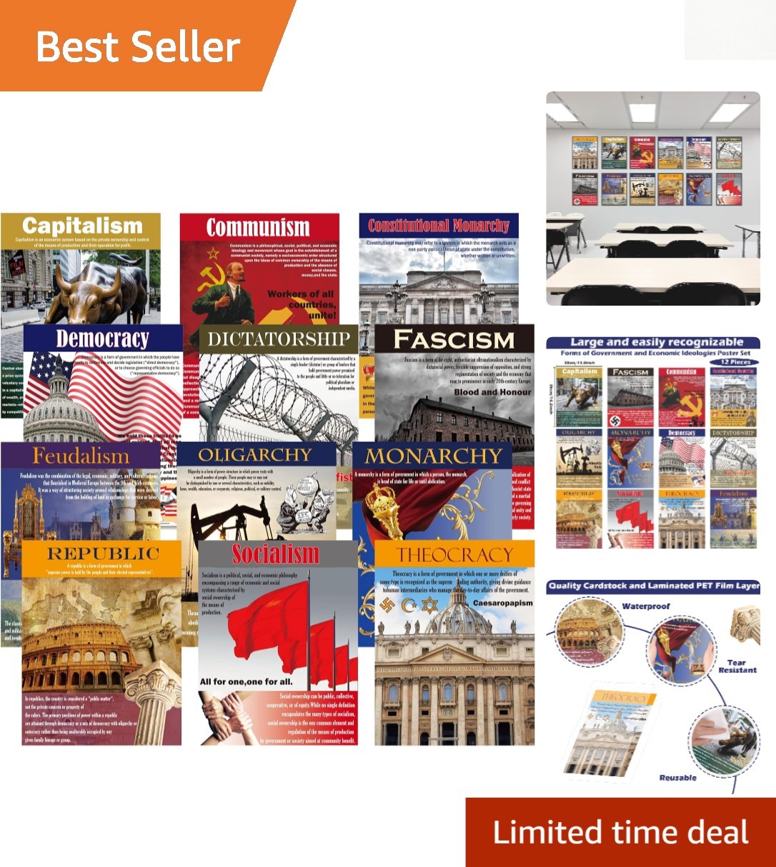 Eye-Catching Sociology Posters – 12 Pack for Enhanced Social Studies Learning