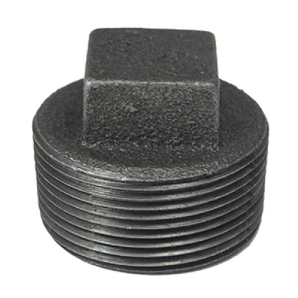 1-1/2" BLACK MALLEABLE IRON PLUG fitting pipe npt