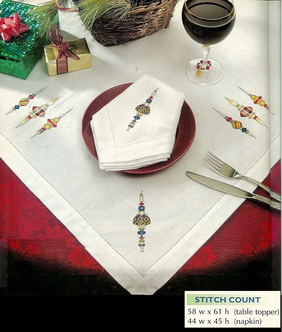 ORNAMENT FOR TABLE TOPPER AND NAPKIN  -  CROSS STITCH PATTERN ONLY  HM  ERYR