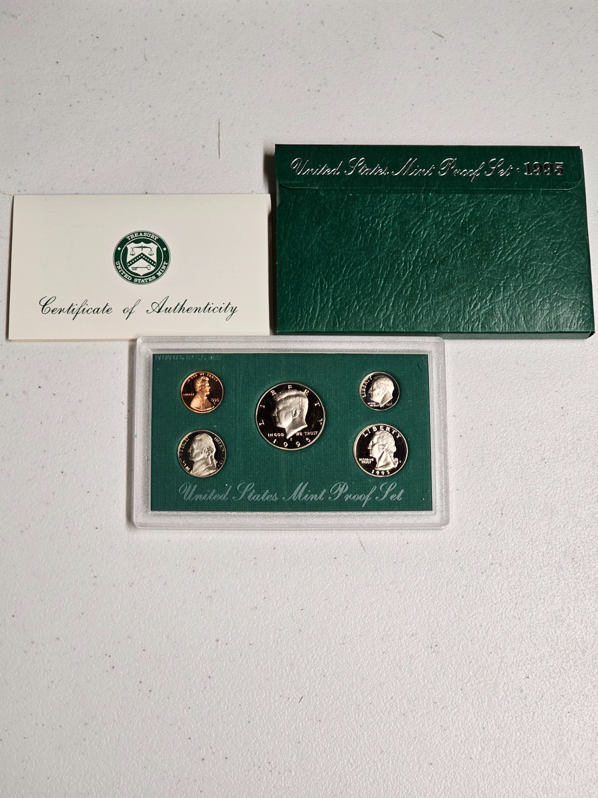 1995-S U.S. Clad Proof Set: Complete 5-Coin Set, Original Packaging