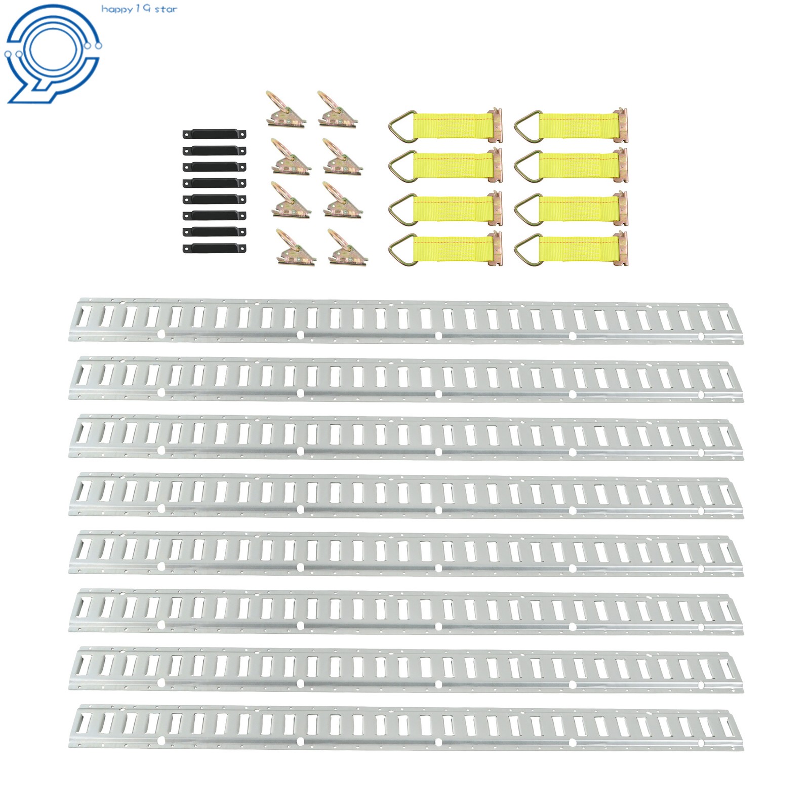 Tie Down Kit -8PK 5' E-Track Rails+ 8 O-Rings+ 8 Tie Straps+ 8 End Caps