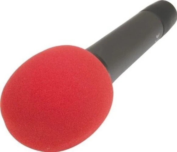 Foam Ball-Type Microphone Windscreen, Red