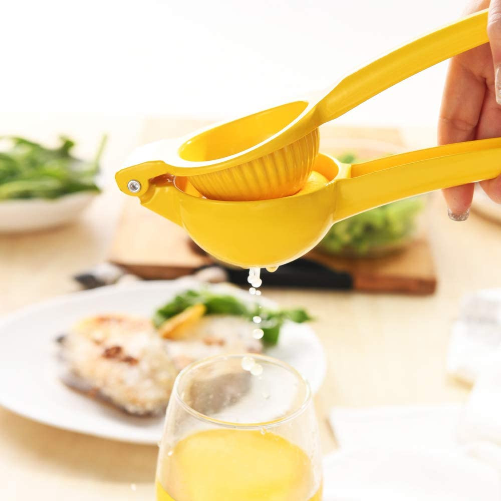 Professional Metal Citrus Juicer - Yellow Lemon & Lime Squeezer Tool