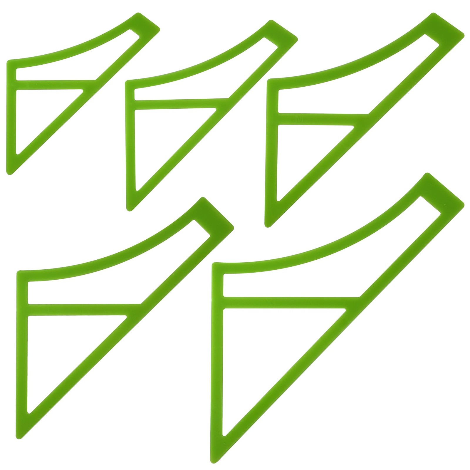 UPTTHOW 5Pcs Plastic Reversible Tie On Curved Dog Bandana Cutting green